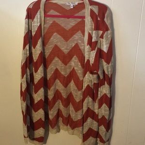 Orange Chevron Cardigan